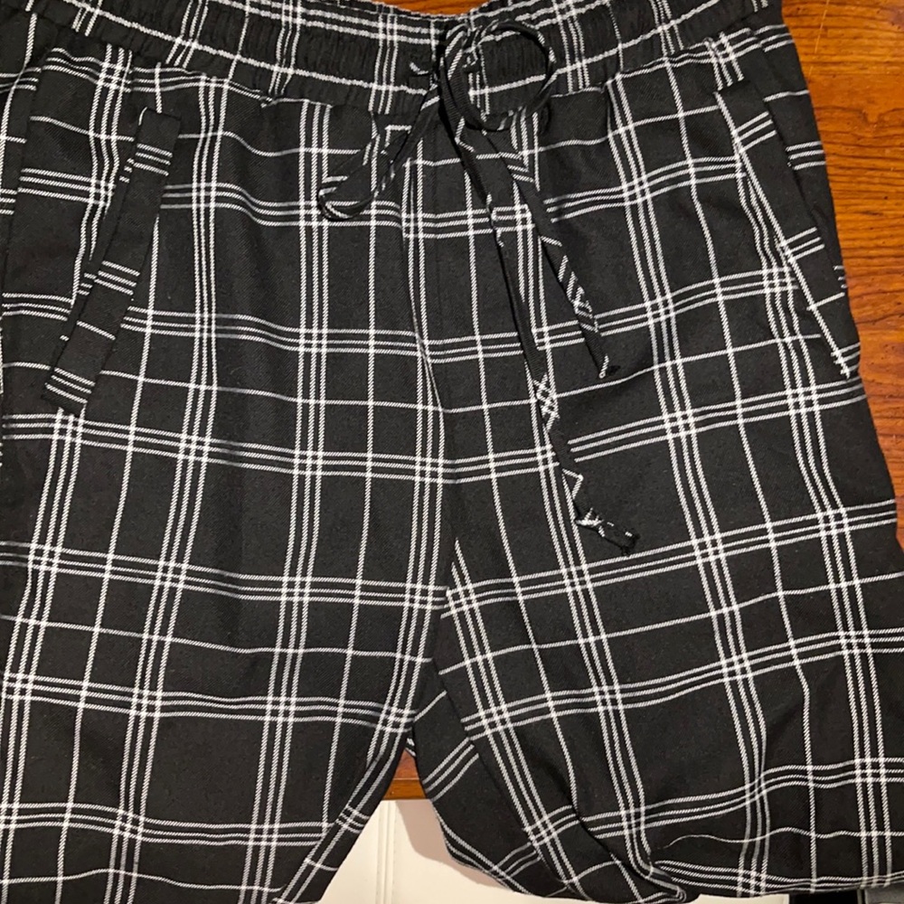 black plaid Forever 21 joggers